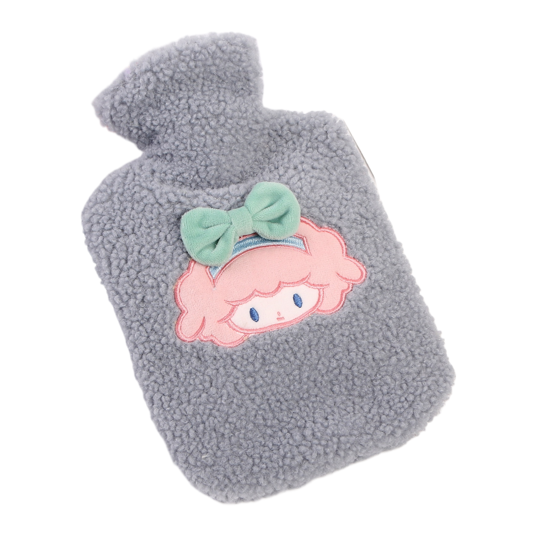 The new Teddy fleece water-filled hot water bag is convenient to carry Item Picture