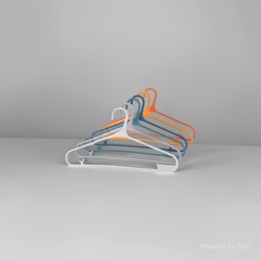 Colored plastic hangers + hanger supports, children's clothing, wooden hangers for street vending, 10 sets Specification image