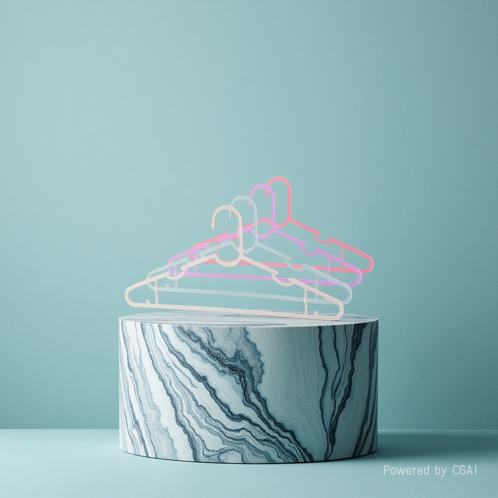 Colored plastic hangers + hanger supports, children's clothing, wooden hangers for street vending, 10 pieces set. 092737307