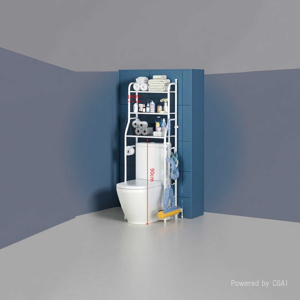 马桶架铁管喷塑免打孔可调节浴室收纳架多功能家用112848008细节图