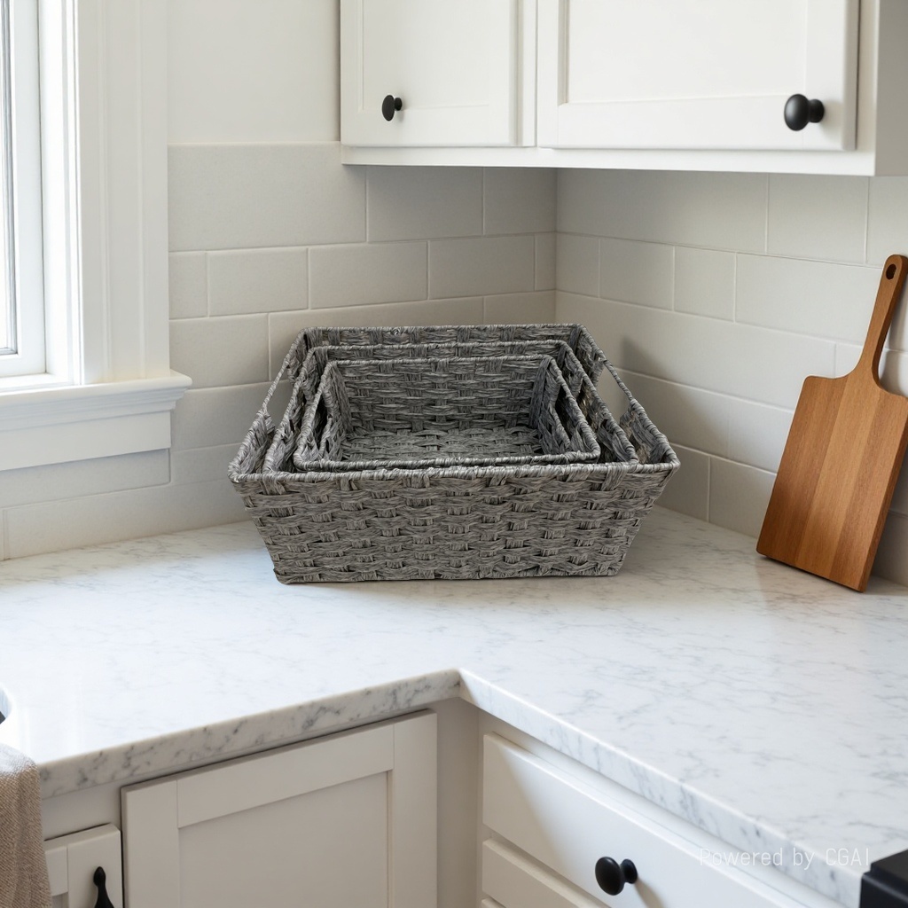 Bamboo woven storage baskets, storage baskets, storage boxes, dirty clothes compartments, large capacity, stackable, natural wind Specification image