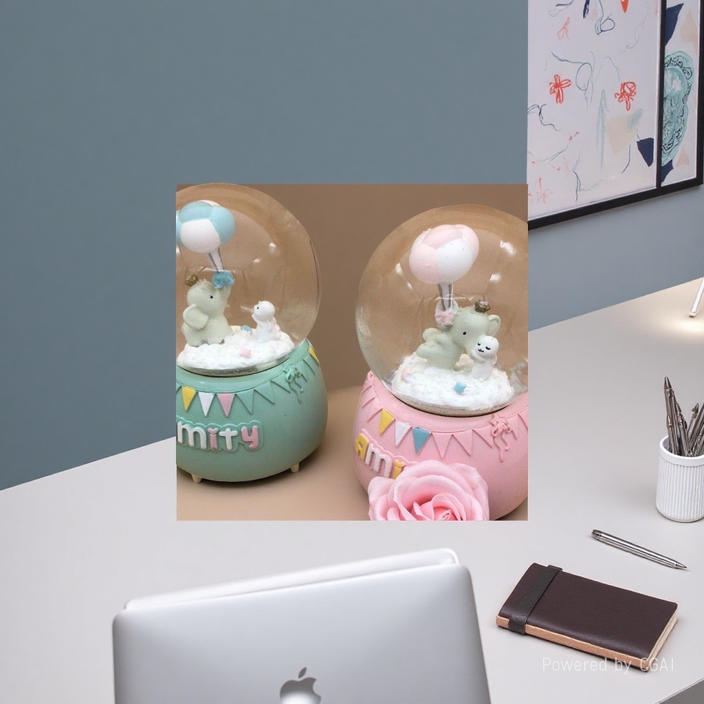 萌可/小摆件/生日玫瑰花旋转蜡/玩具/猴子产品图