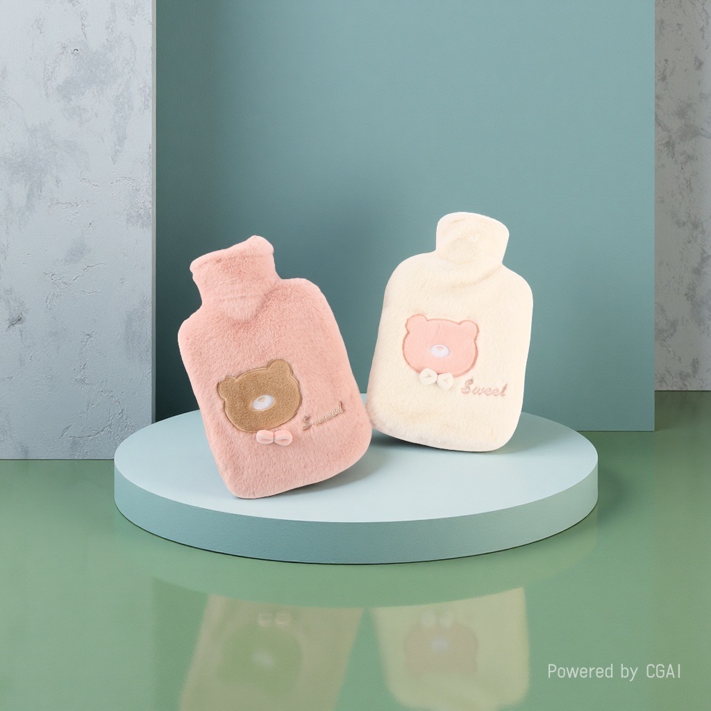 The new 2000ML water-filled mink bear hot water bag is convenient to carry