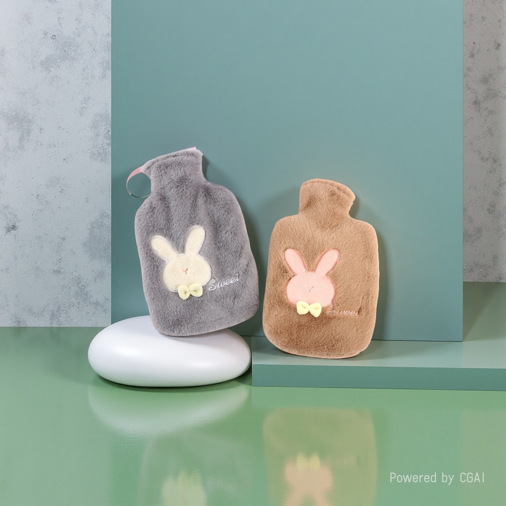 The new 2000ML water-filled mink bear hot water bag is convenient to carry Specification image