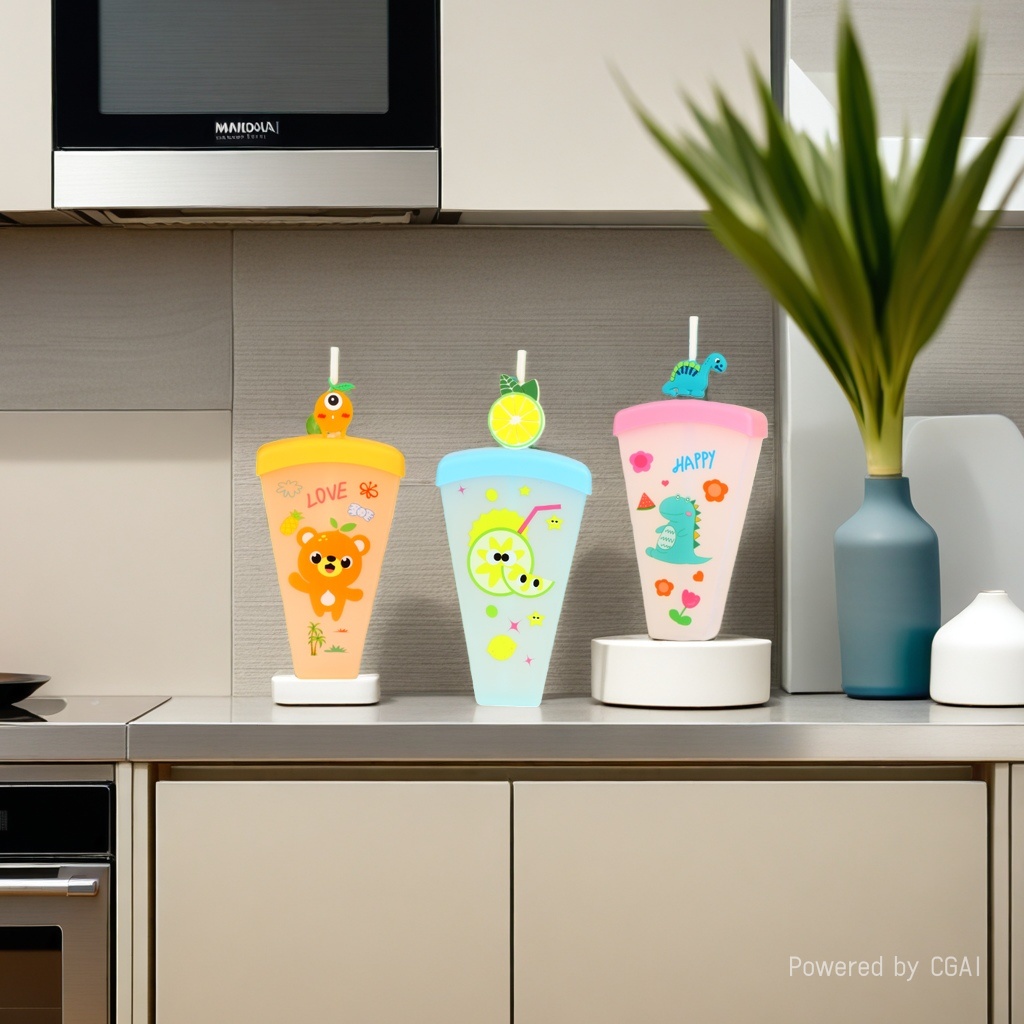 水杯/水杯儿童斜跨卡通/塑料儿童水杯/水杯塑料/迪士尼水杯细节图