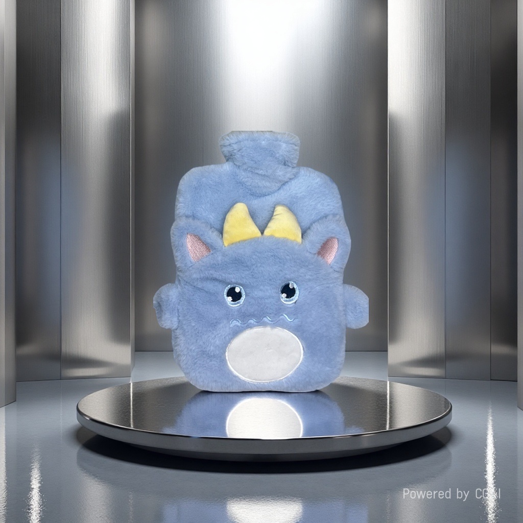 The new 2000ML water-filled blue dinosaur hot water bag is convenient to carry