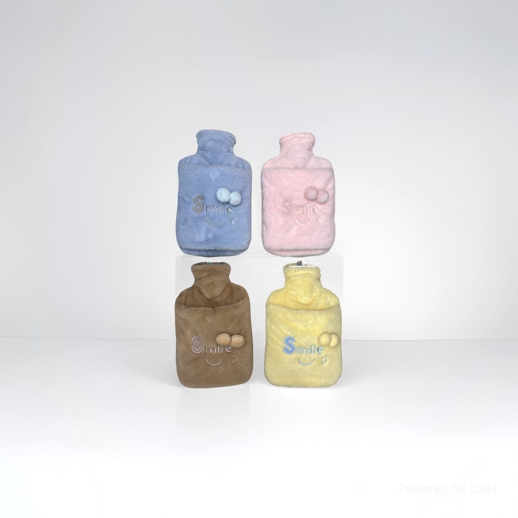 2000ML毛茸双插手SMILE微笑款注水式热水袋 details Picture