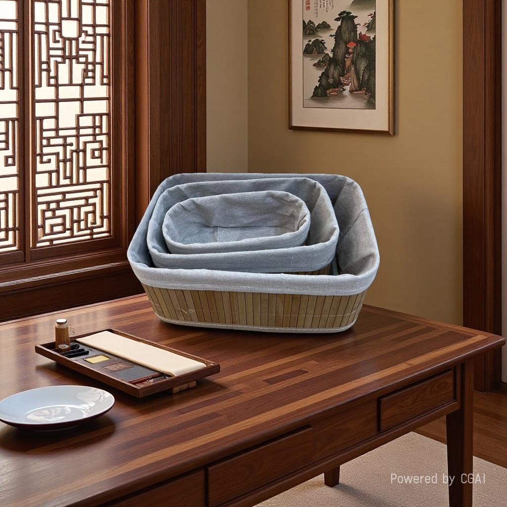 竹编收纳筐置物篮收纳篮收纳盒脏衣娄大容量可叠放自然风收纳收纳盒收纳篮竹编收纳筐