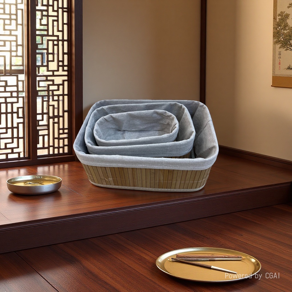 竹编收纳筐置物篮收纳篮收纳盒脏衣娄大容量可叠放自然风收纳收纳盒收纳篮竹编收纳筐产品图