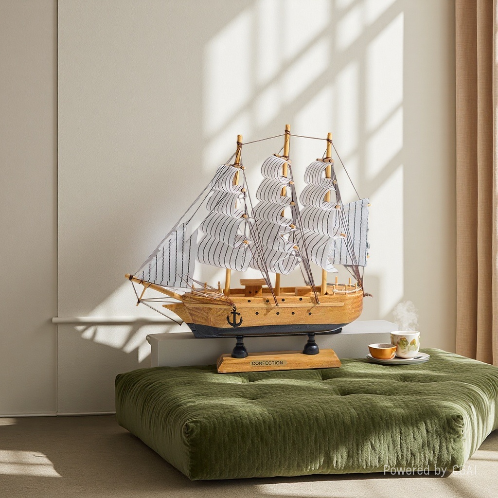 木质航海模型拉网船DIY套装 木质帆船科学教具手工制作木质diy拉网船科学教具