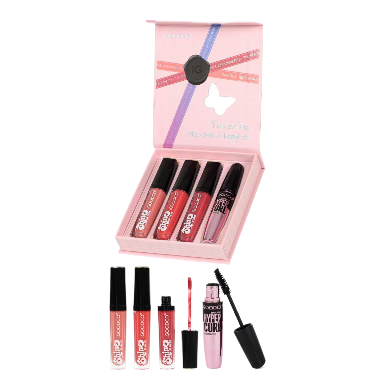 Makeup lip gloss set, lipstick, color tube, phone case, makeup combination gift box Item Picture