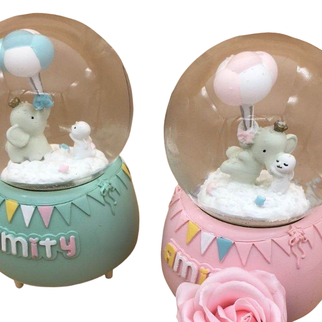 萌可/小摆件/生日玫瑰花旋转蜡/玩具/猴子白底实物图