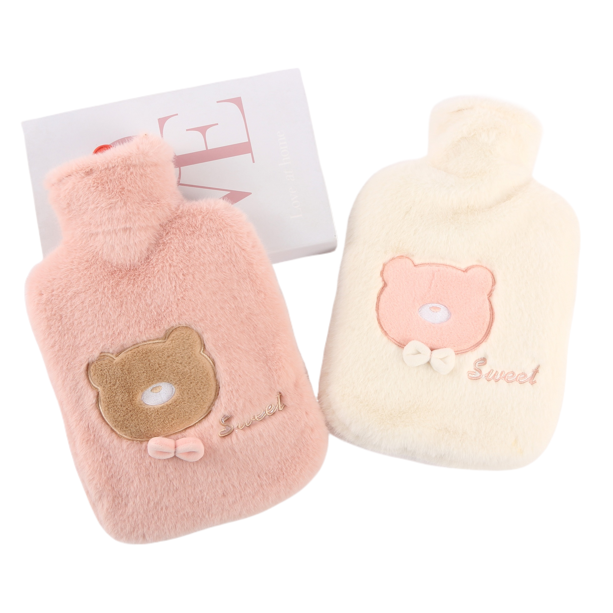 The new 2000ML water-filled mink bear hot water bag is convenient to carry Item Picture