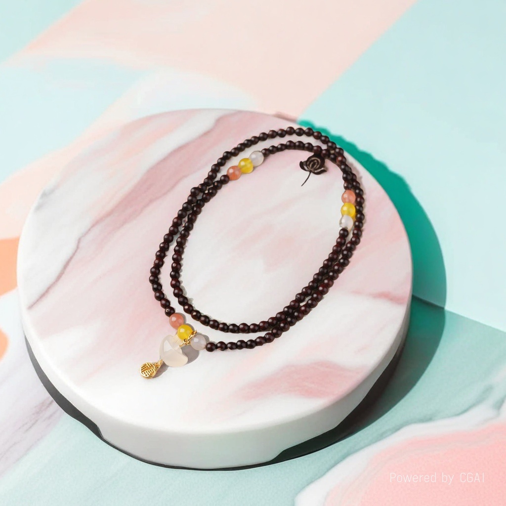 小叶紫檀6mm隔水晶文玩女款手串天然材质清新香气