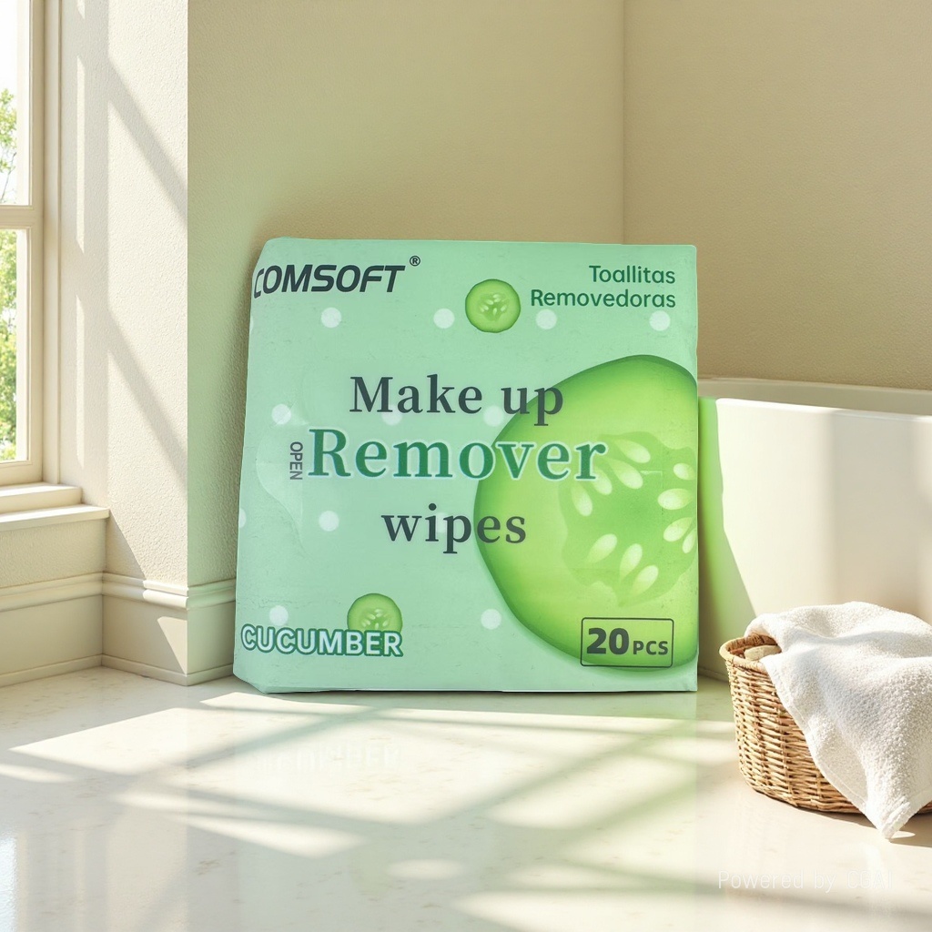 青瓜卸妆湿巾青瓜淡香20片卸妆小方巾