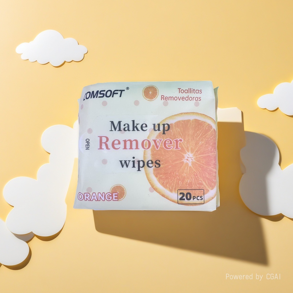 comsoft品牌甜橙卸妆湿巾甜橙淡香20片卸妆小方巾