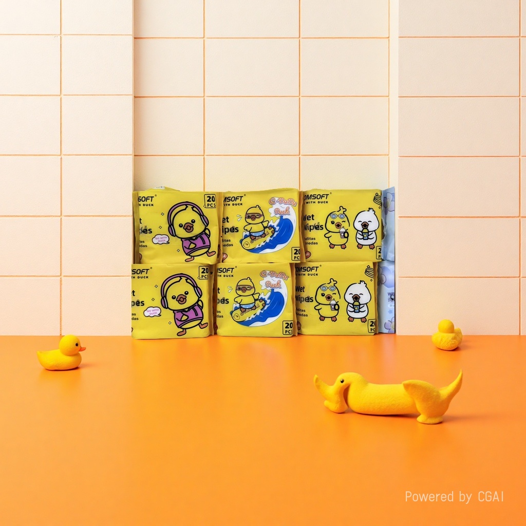 comsoft品牌小黄鸭系列20片方包湿巾