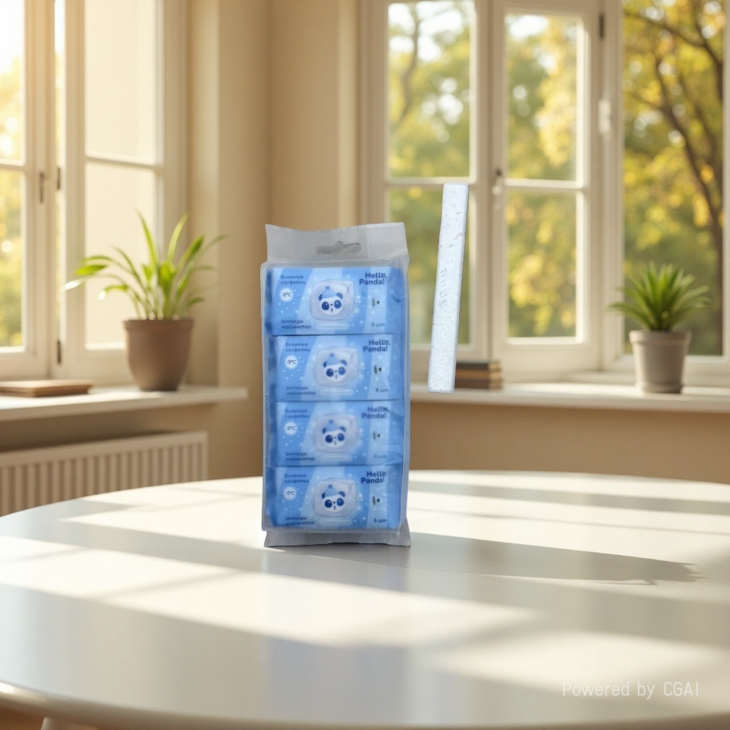 comsoft品牌Hello Panda!迷你湿巾八连包便捷式清爽熊猫迷你湿巾