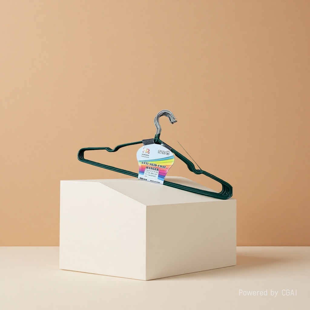 Metal hangers for street vending, cross-border wholesale for foreign trade, anti-slip hanger supports, 10 hangers per card Application Scenario