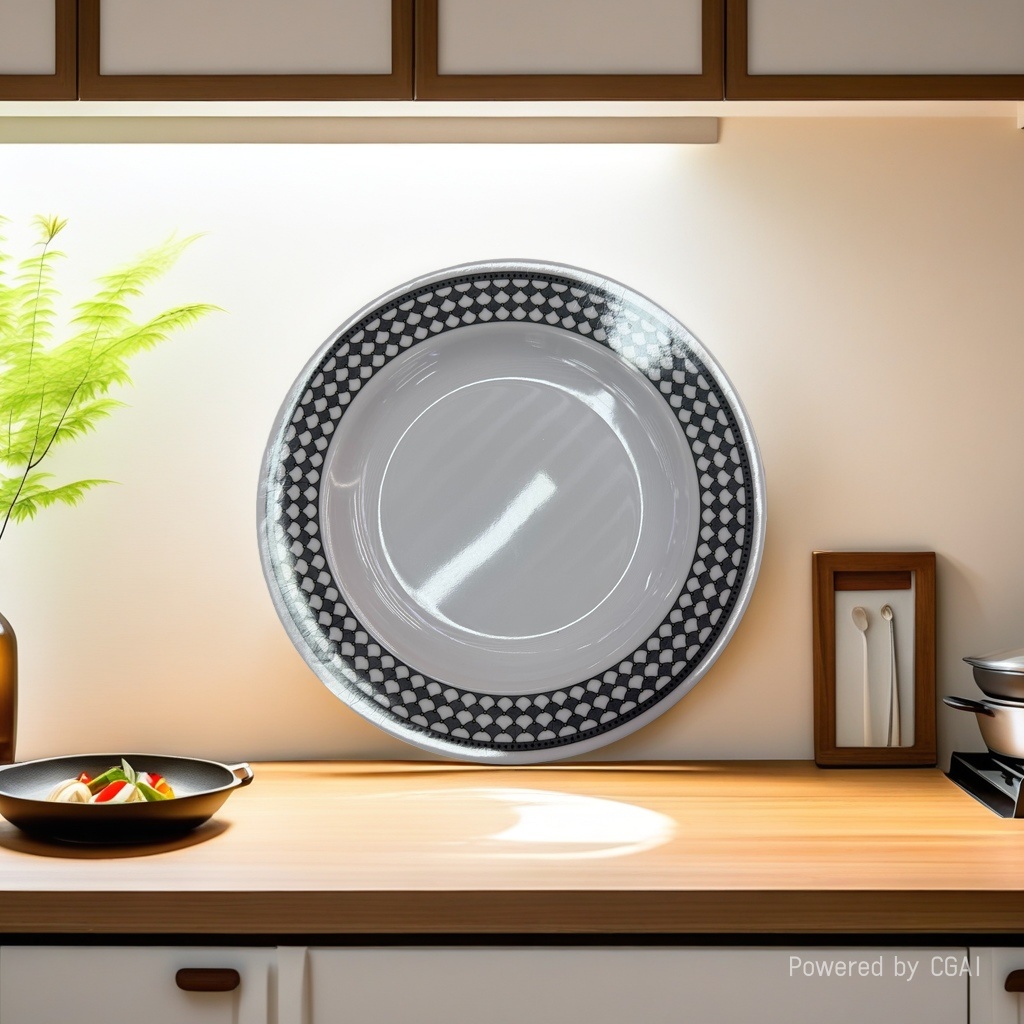 白色密胺餐具餐盘瓷盘餐盘25cm外贸跨境电商批发