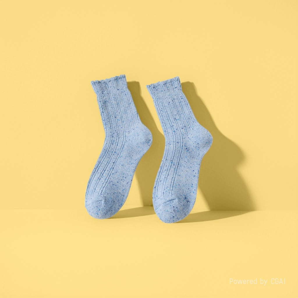 袜子/卡其色学生袜子/糖果色女袜中筒/无骨袜子/堆堆袜防臭产品图