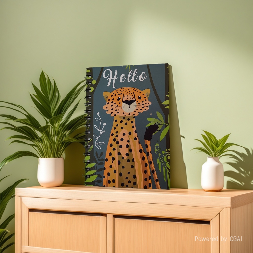 Donghu Paper Products A5 Hello Cheetah Jungle Illustration Coil Notebook Cute Cartoon Animal Student Portable Notebook Application Scenario