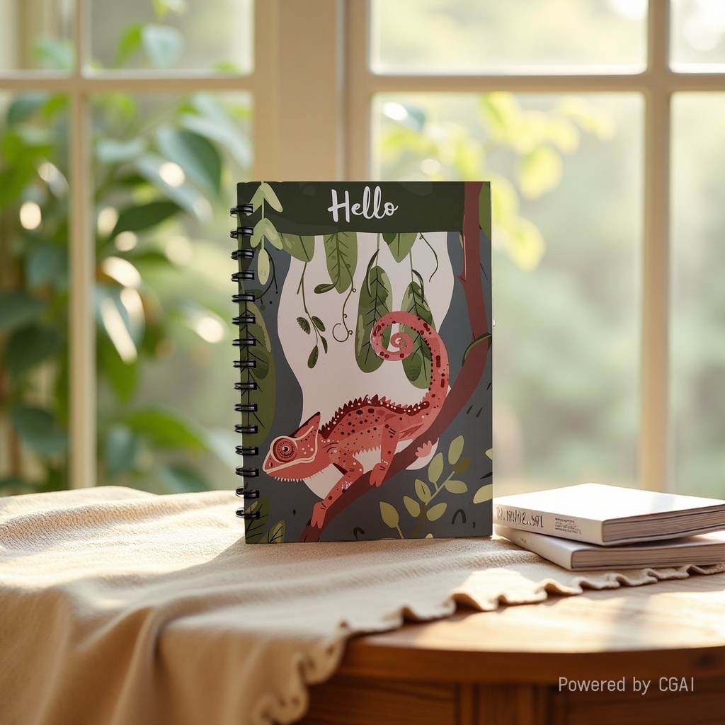 东湖纸品 A5 热带雨林变色龙线圈本 创意爬行动物插画笔记本 便携记事本 Application Scenario
