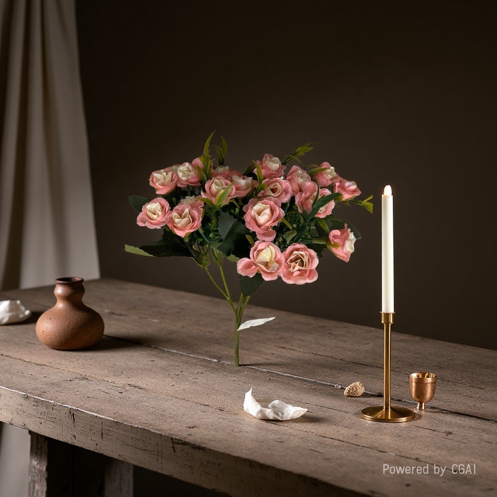 仿真花/手工编织仿玫瑰花/串花藤吊/礼品仿真花/针织立体玫瑰产品图