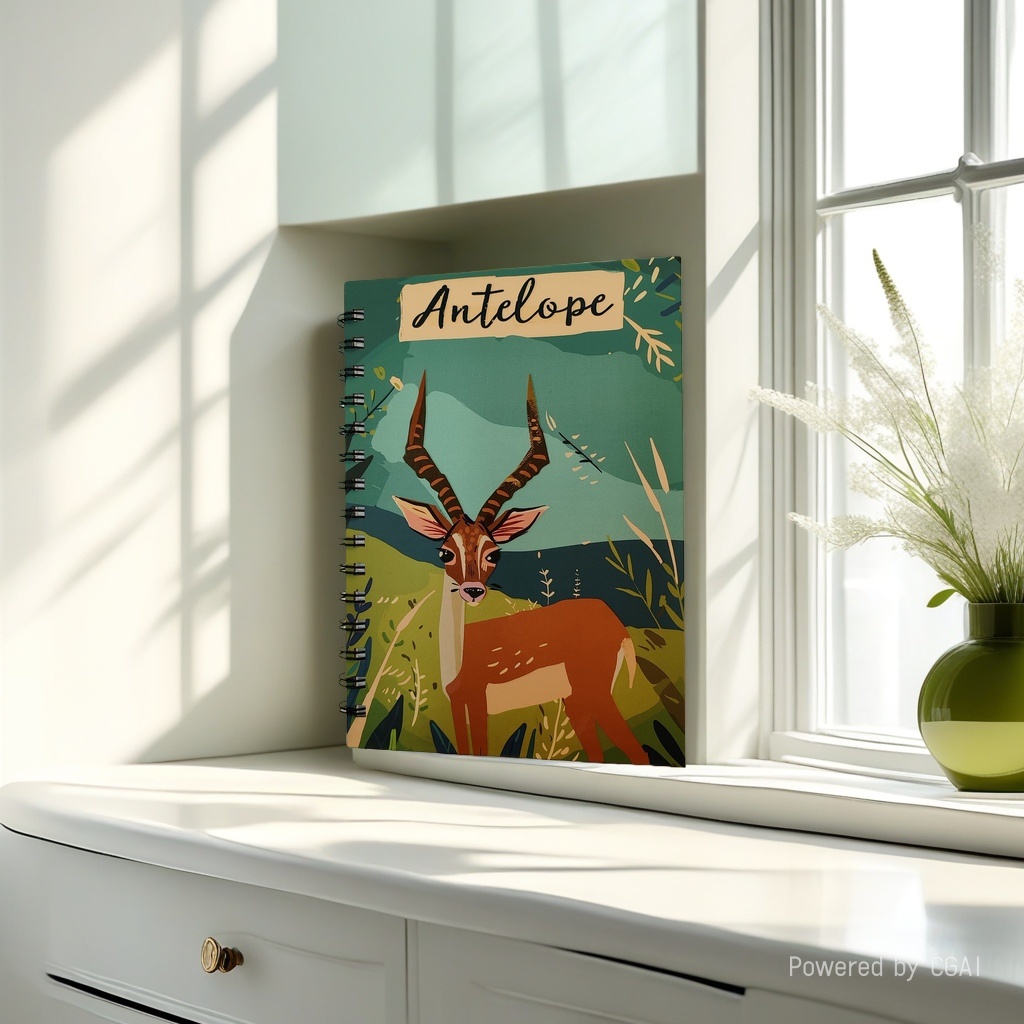Donghu Paper Products A5 African Savannah Antelope Coil Notebook with Natural Scenery Illustration Portable Note-taking Notebook Application Scenario