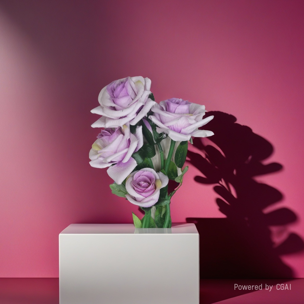 紫色玫瑰花束永生花插花泥鲜花送女生礼物花束袋子包装