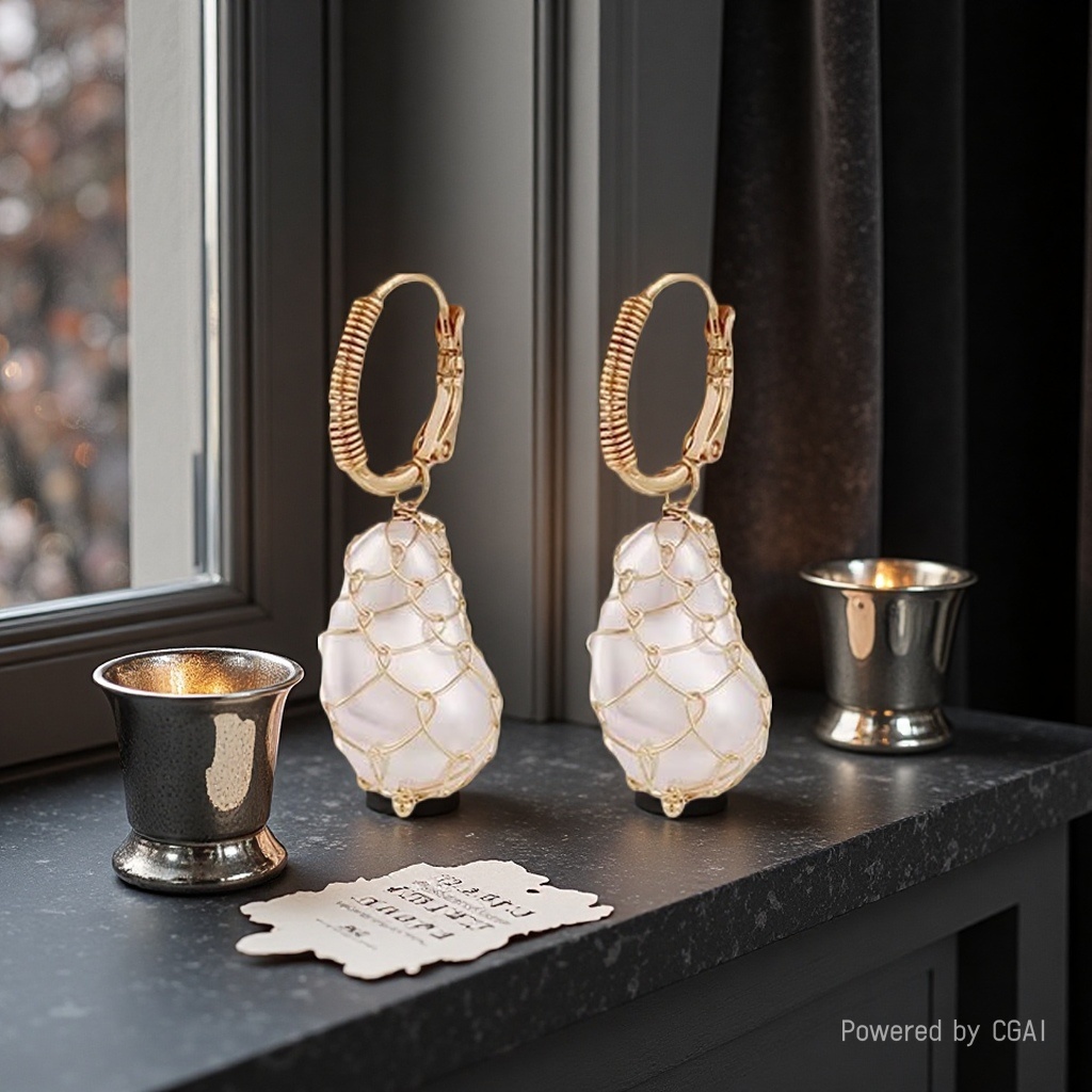 米珠耳环耳饰女款时尚简约耳夹饰品小众设计感