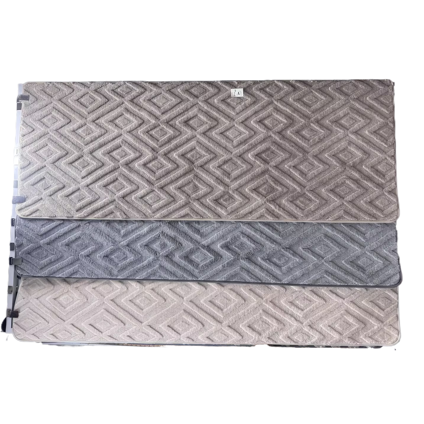 Grey diamond-patterned home carpet, jute small carpet, prayer carpet Item Picture