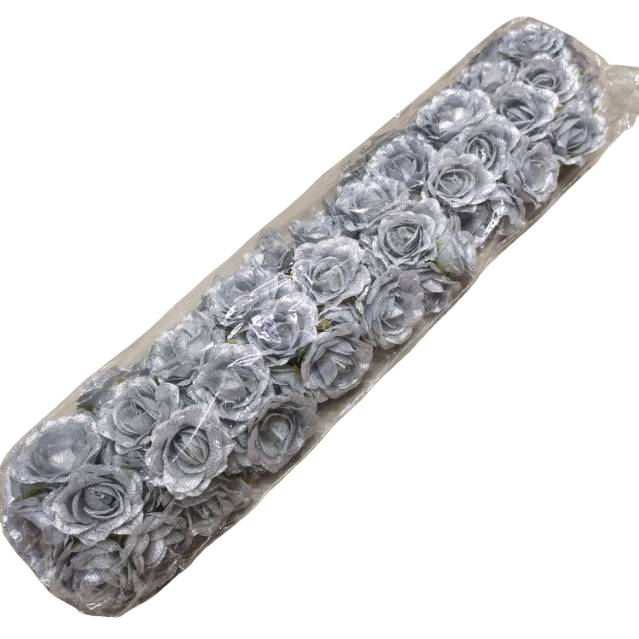 Grey rose bouquets, artificial flowers, plastic packaging, golden string flowers, vine hanging, succulent plant artificial flower decorations Item Picture