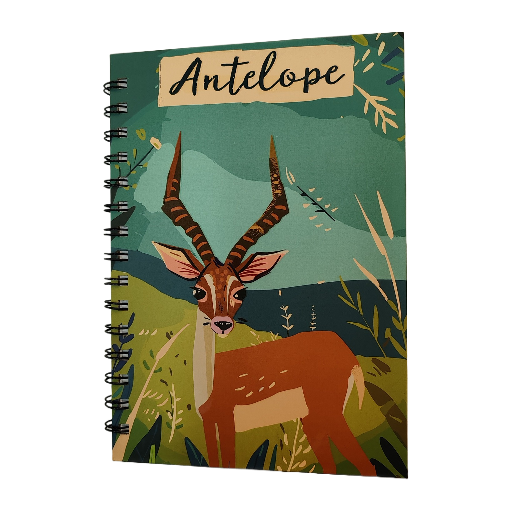 Donghu Paper Products A5 African Savannah Antelope Coil Notebook with Natural Scenery Illustration Portable Note-taking Notebook Item Picture