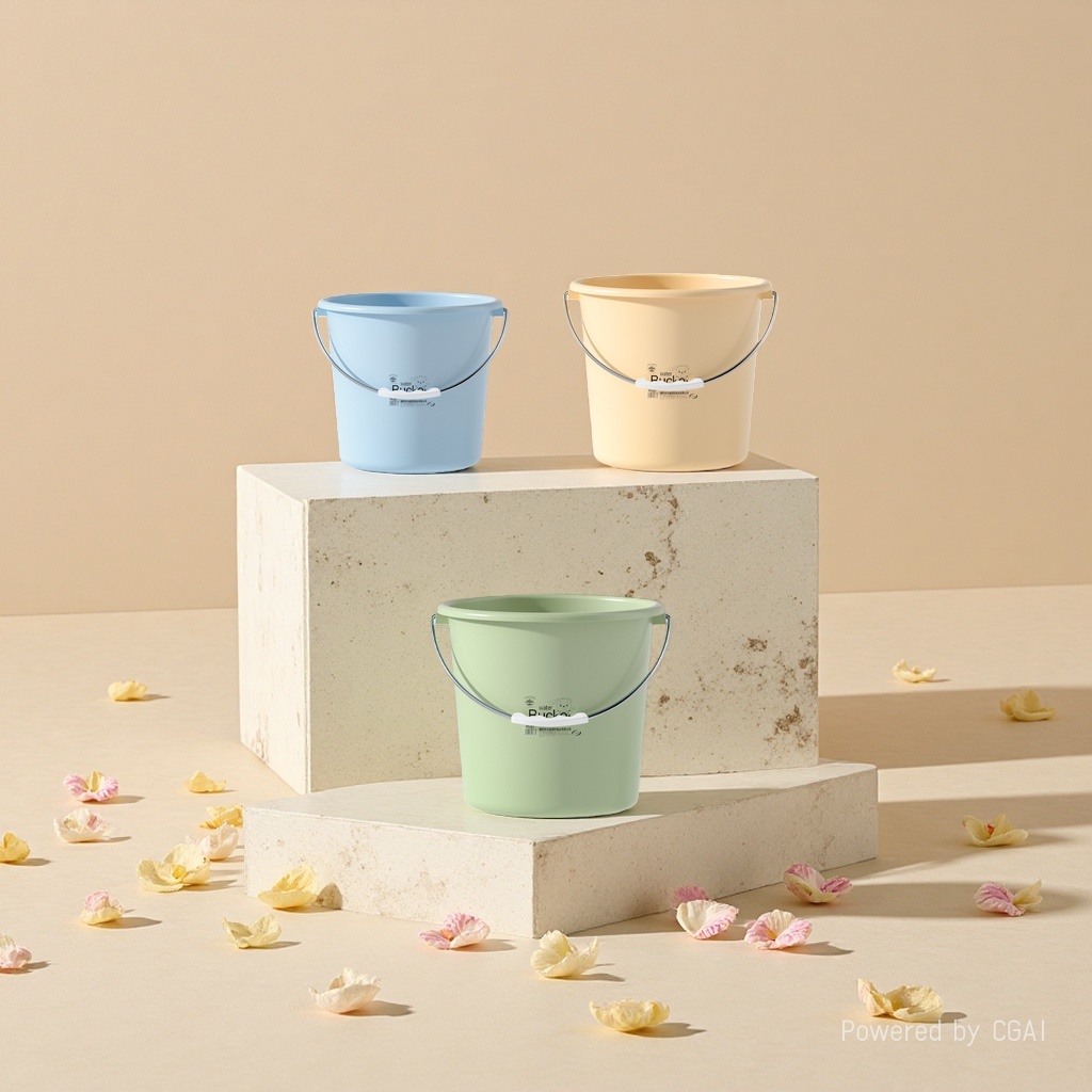 Food-grade pp transparent plastic bucket, pure water bucket, plastic transparent small bucket, bucket sealing device