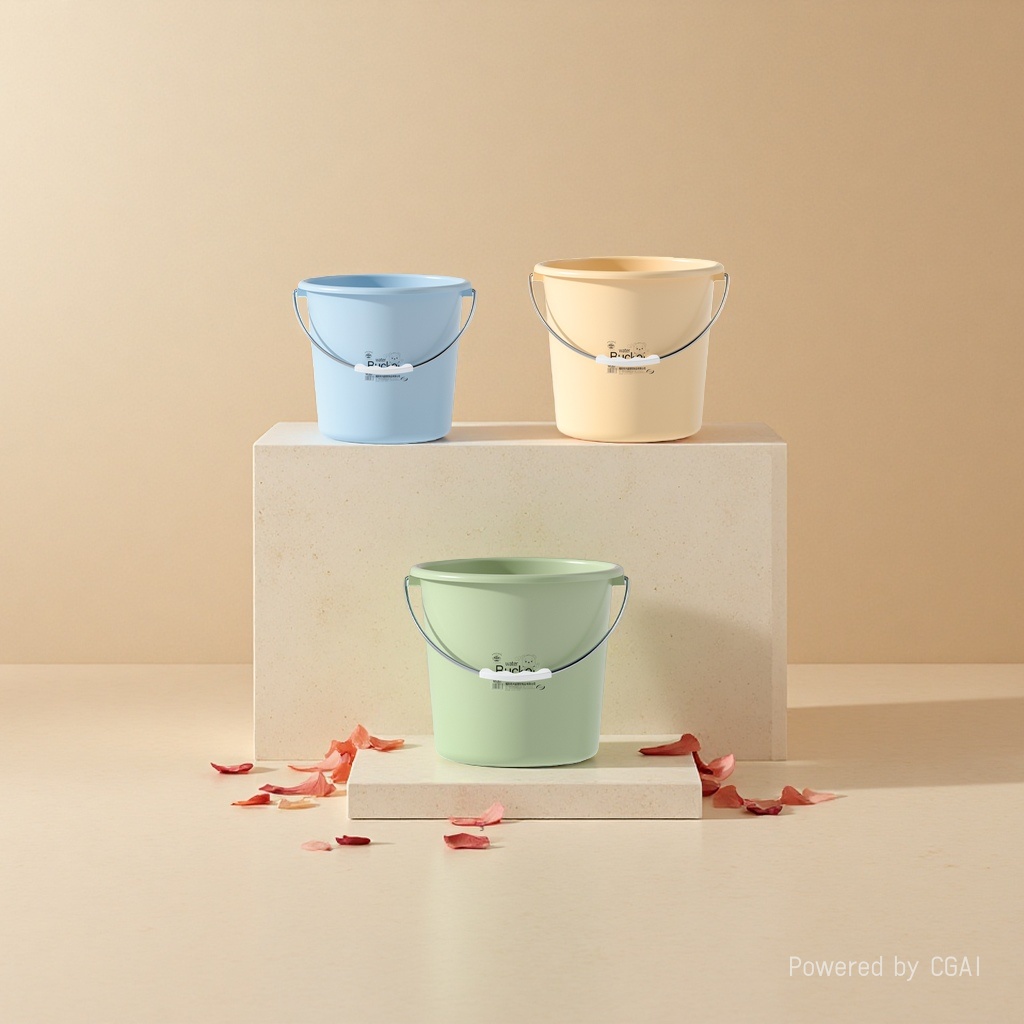 Food-grade pp transparent plastic bucket, pure water bucket, plastic transparent small bucket, bucket sealing device details Picture