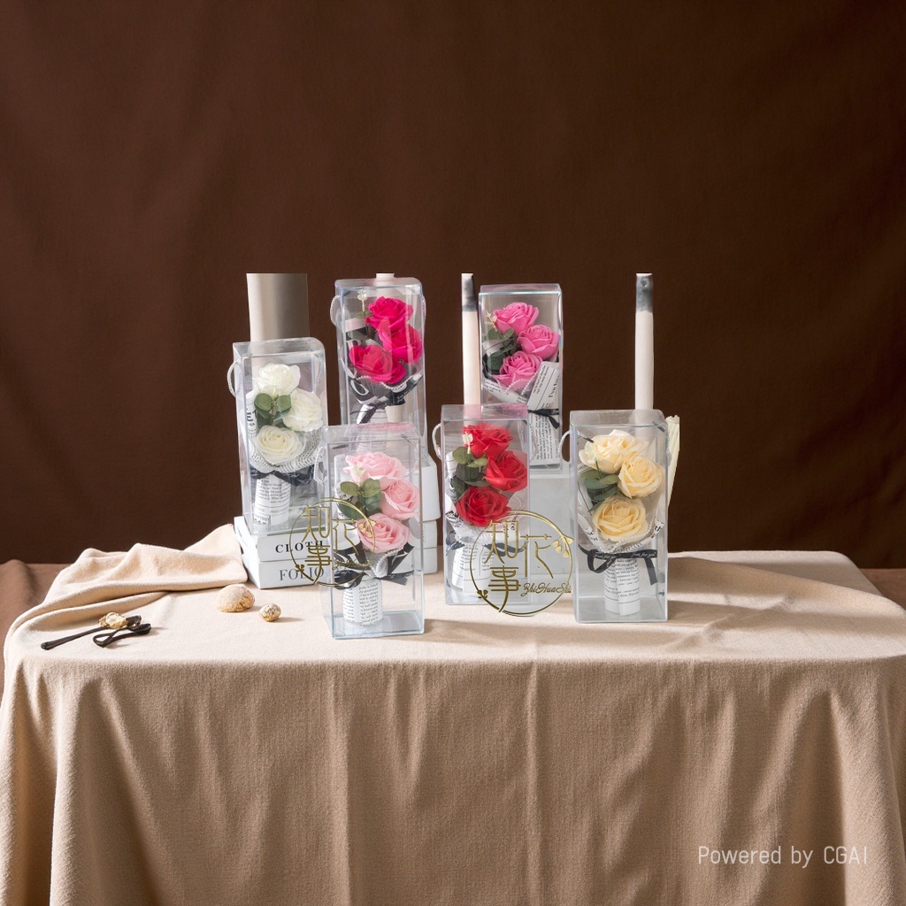 永生花/母亲节/永生花花束/花束针织/向日葵钩织成品批发细节图
