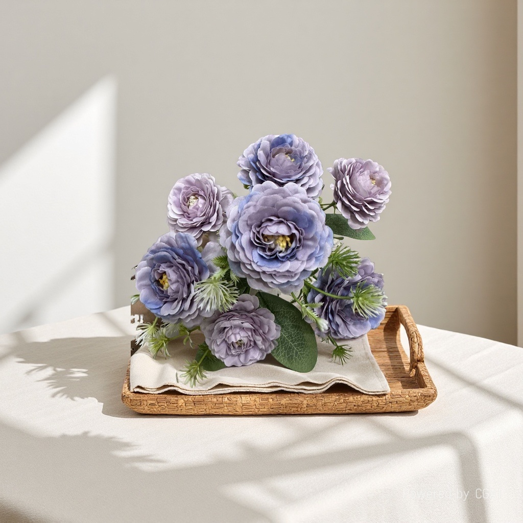 紫色永生花绣球花艺制品鲜花插花泥送女生礼物花束袋子清新优雅 floral arrangement
