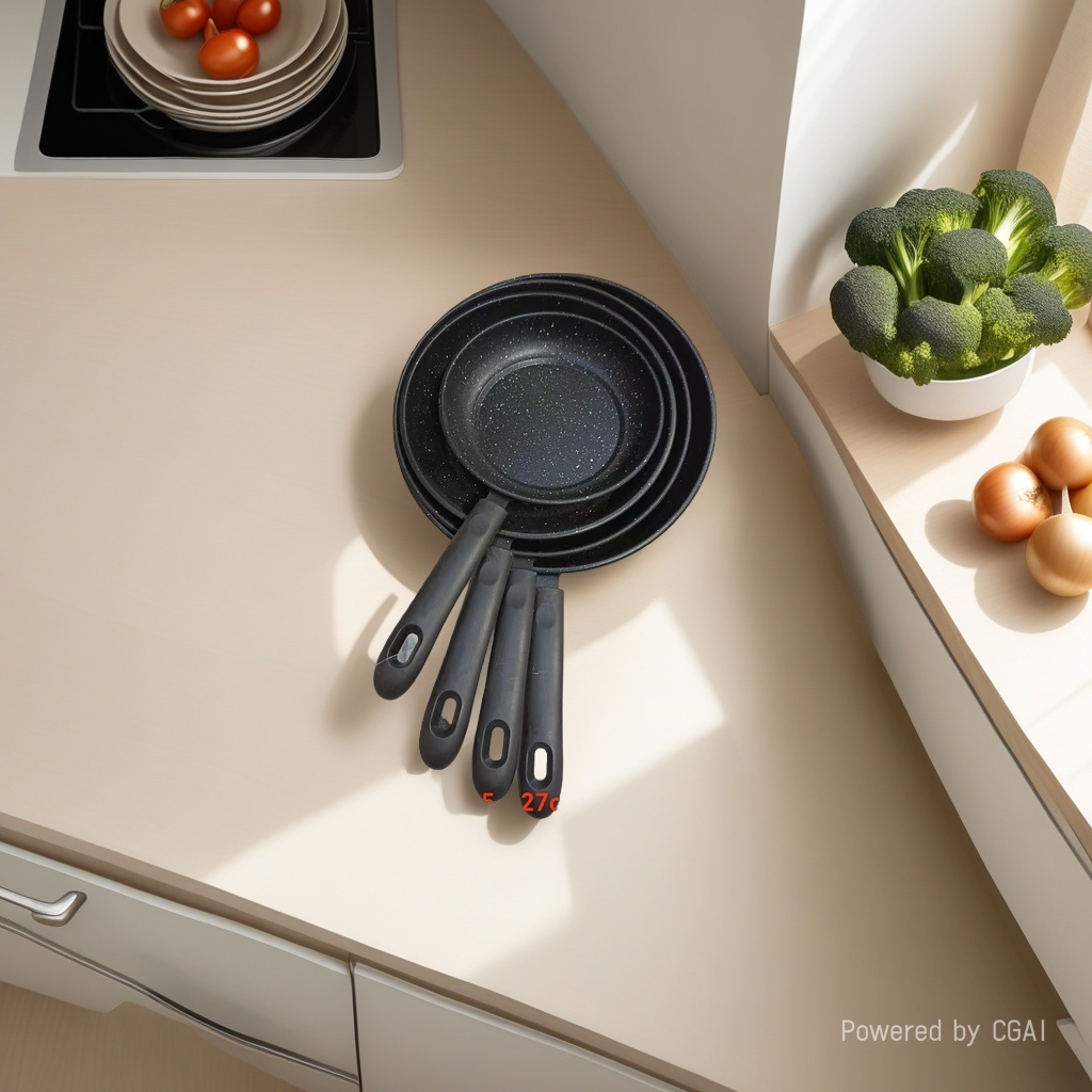 Black non-stick stainless steel pot set + stainless steel pot set with enamel Specification image