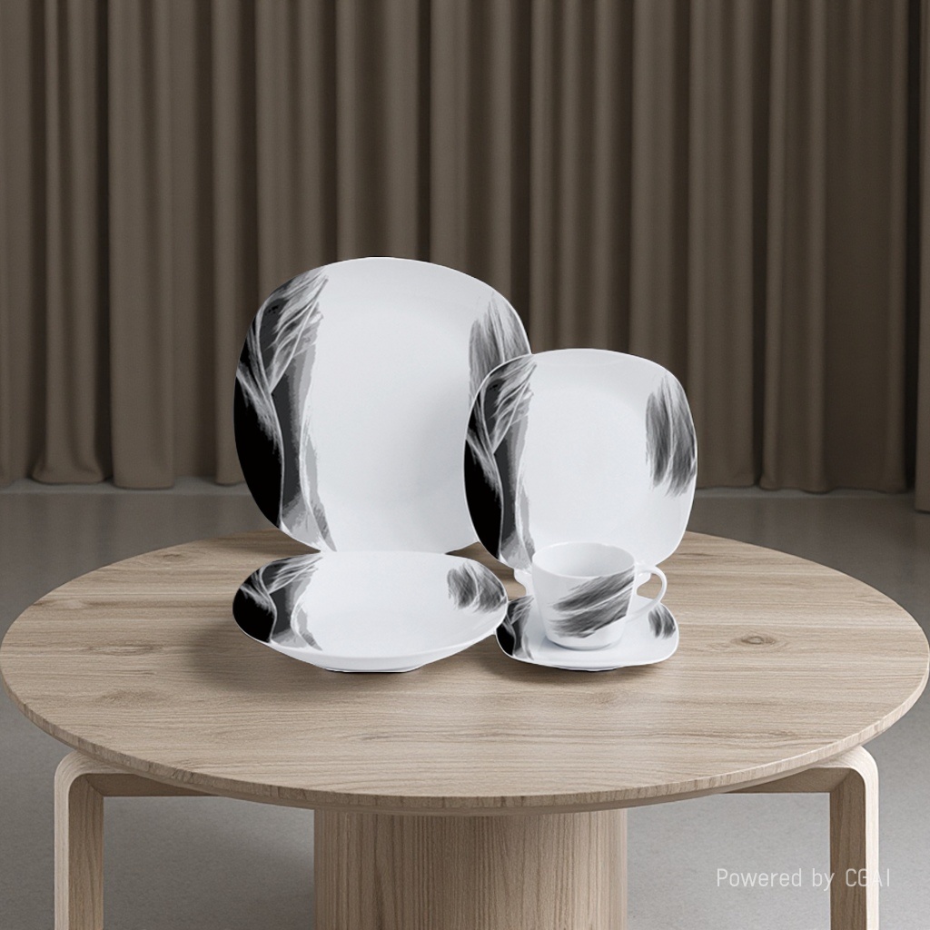 20头高温瓷日用餐具 4人家庭礼盒包装餐具，家用礼盒包装