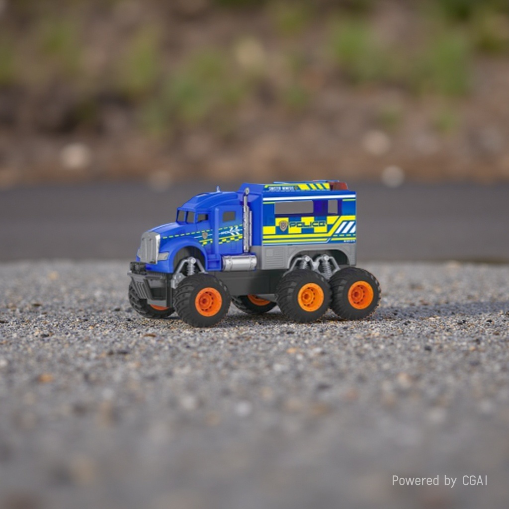 Blue six-wheel remote control truck, children's toy, remote control car, toy car, remote control racing car Application Scenario
