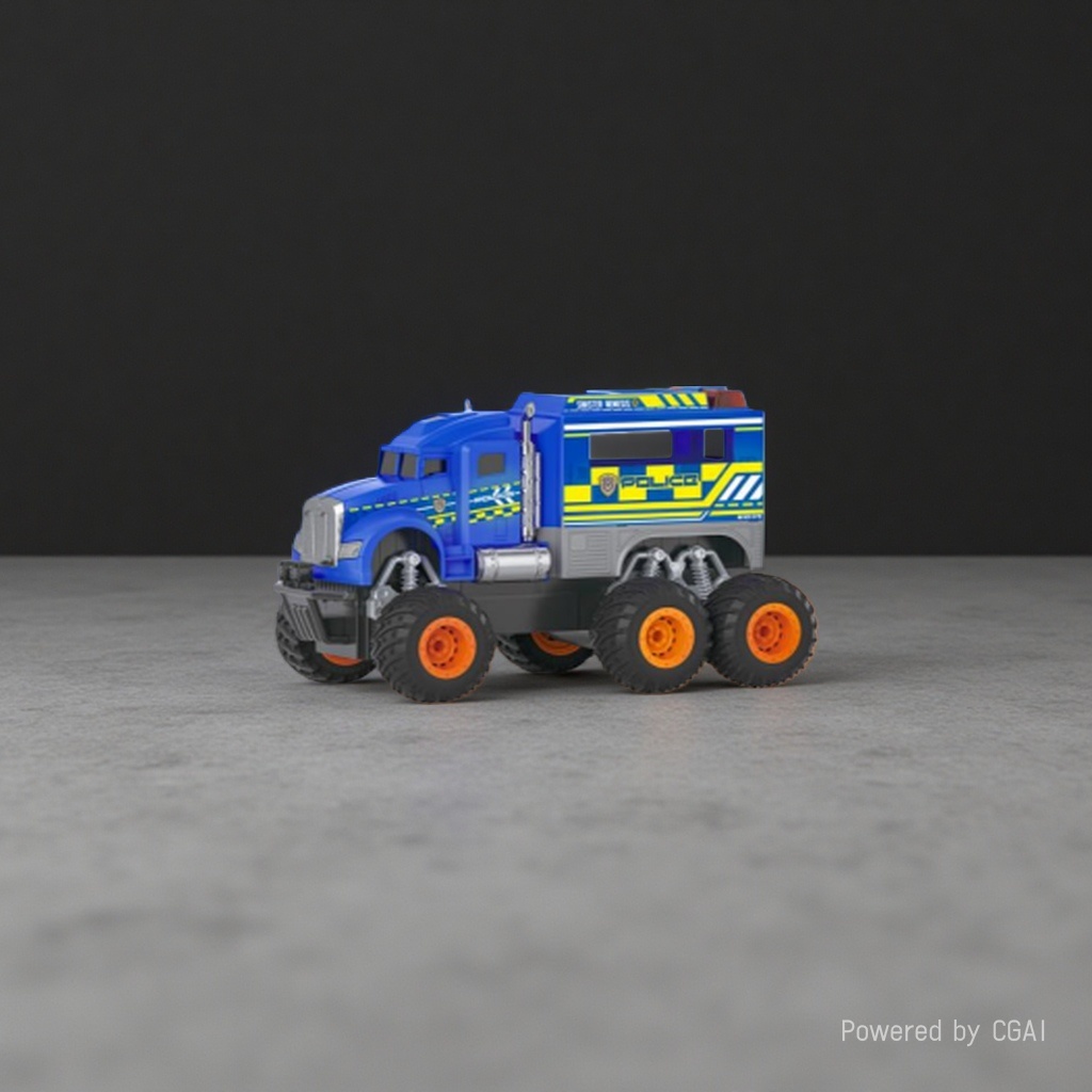 Blue six-wheel remote control truck, children's toy, remote control car, toy car, remote control racing car