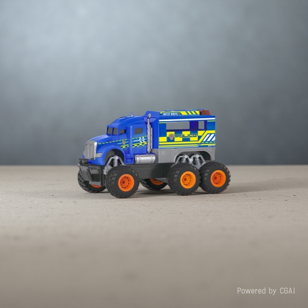 Blue six-wheel remote control truck, children's toy, remote control car, toy car, remote control racing car details Picture