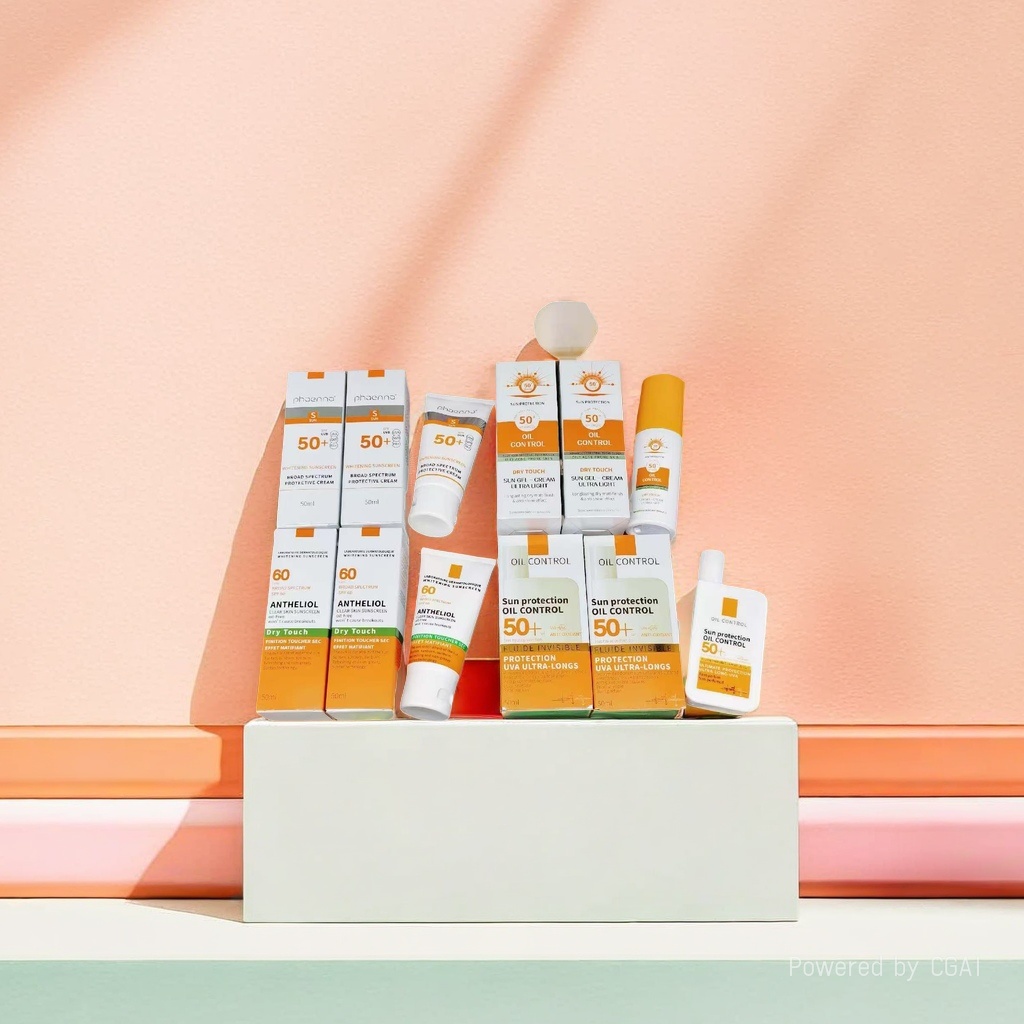 High-spf sunscreen lotion SPF50+ Refreshing oil-control sunscreen cosmetic 120g Sunscreen product display Application Scenario