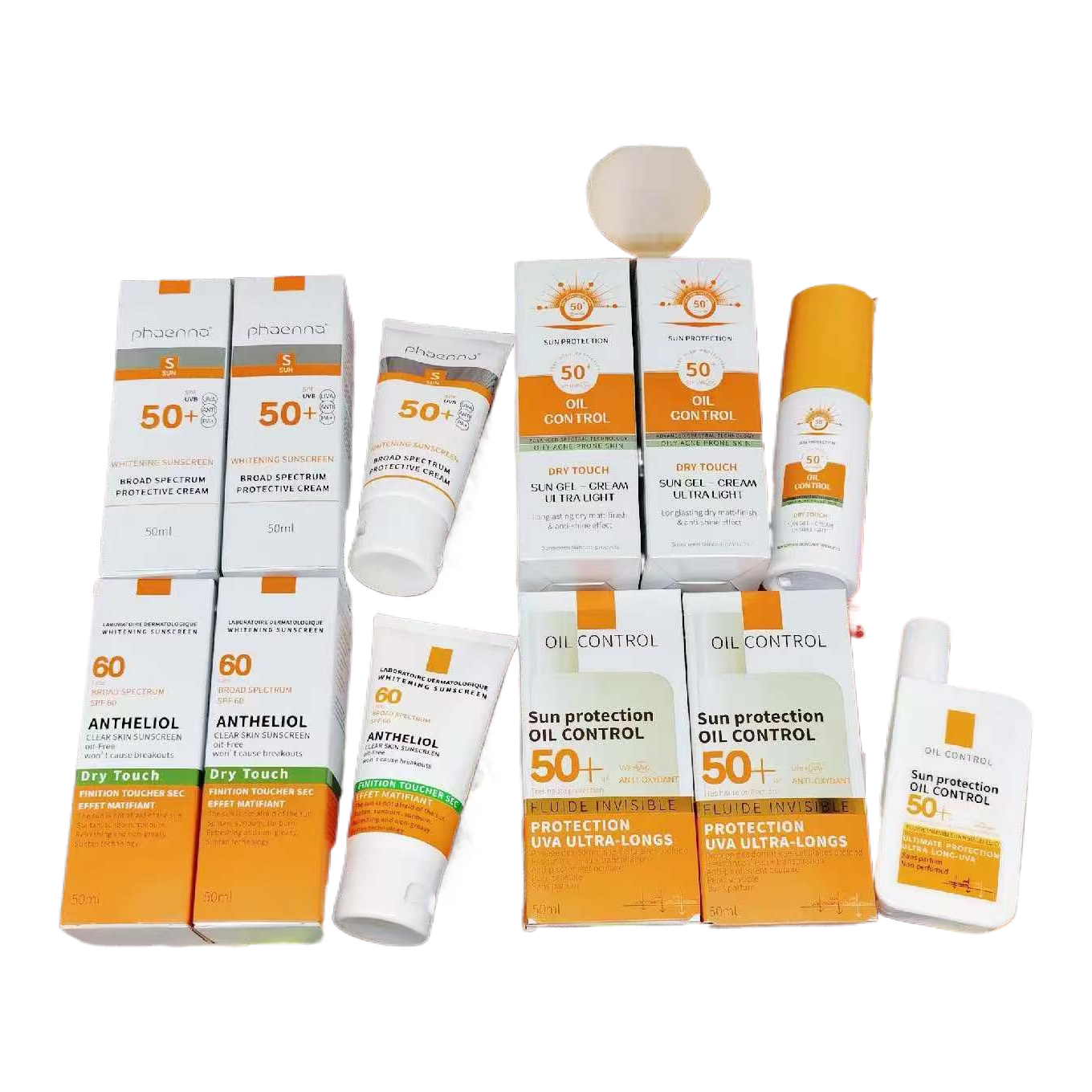 High-spf sunscreen lotion SPF50+ Refreshing oil-control sunscreen cosmetic 120g Sunscreen product display Item Picture