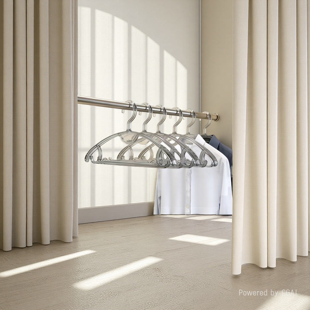 Plastic clothes drying rack stalls, plastic clothes rack supports, transparent color, white lime powder, high-quality, cross-border wholesale for foreign trade, daily necessities Application Scenario