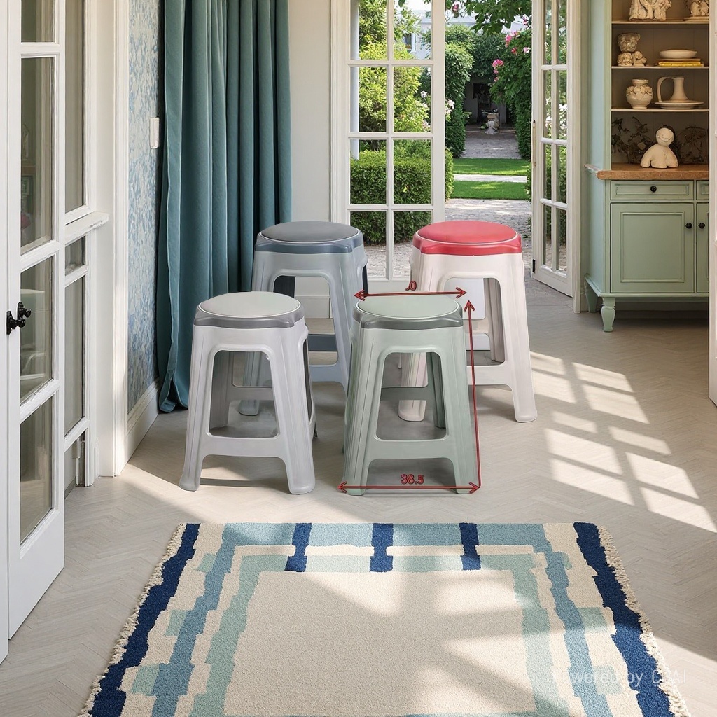 皮面高凳塑料椅组合塑料凳子板凳树胶凳子塑料椅子耐用防滑