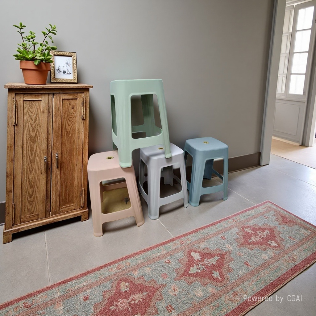888 Color square stool, plastic table and chair combination, tree glue stool, plastic chair, 180cm durable, suitable for home and outdoor use Application Scenario