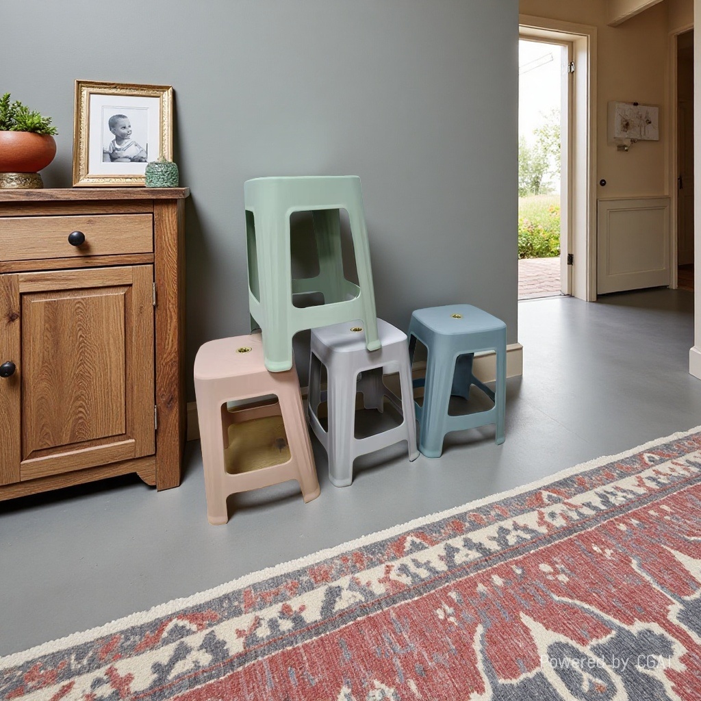 888 Color square stool, plastic table and chair combination, tree glue stool, plastic chair, 180cm durable, suitable for home and outdoor use Specification image