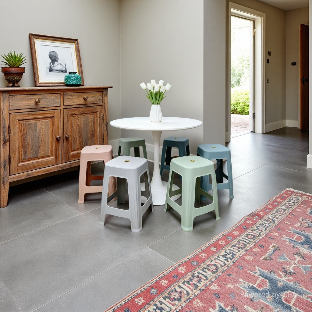 888彩色方凳塑料桌椅组合树胶凳子塑料椅板凳180cm耐用家庭户外